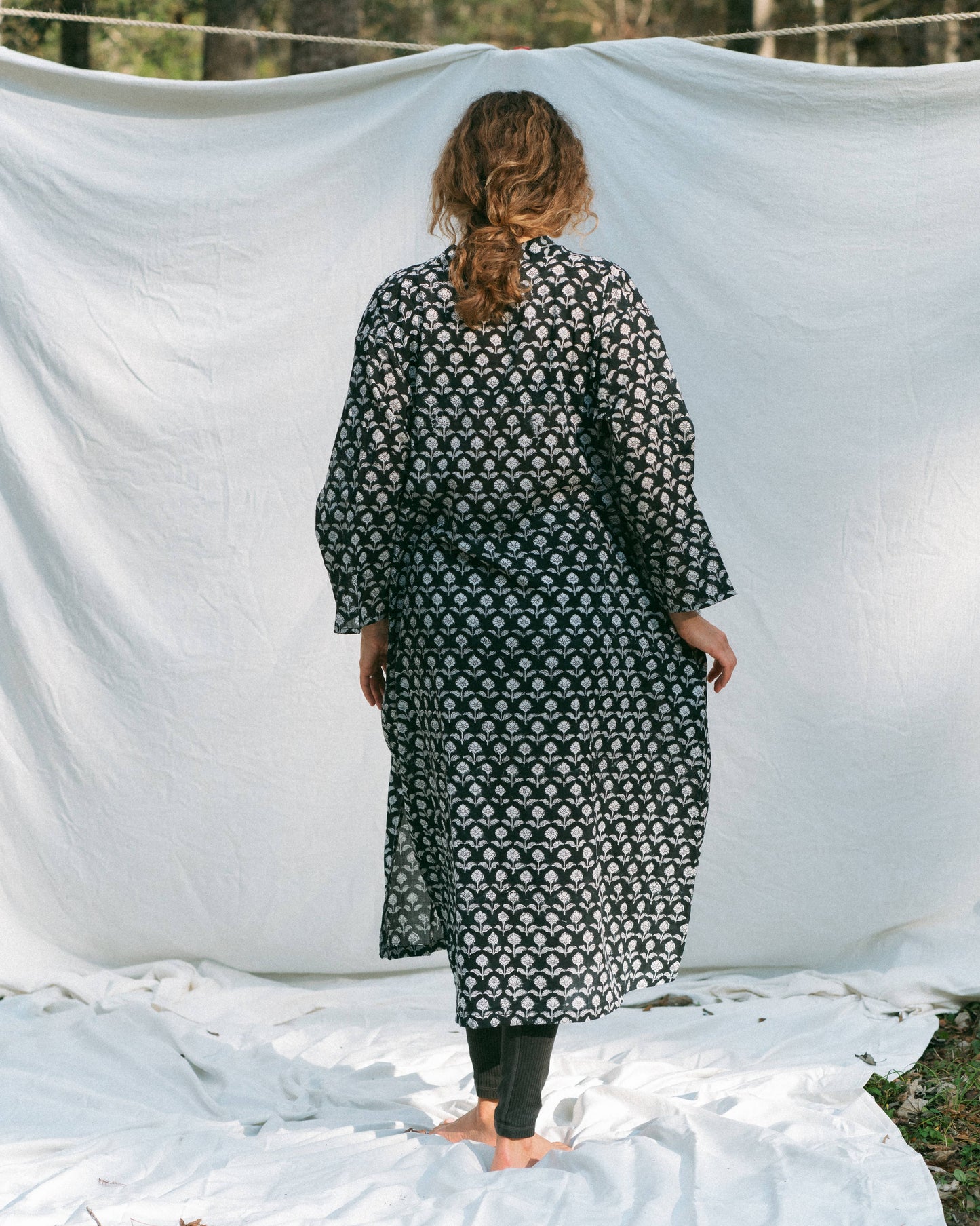 Cotton Block Print Robe