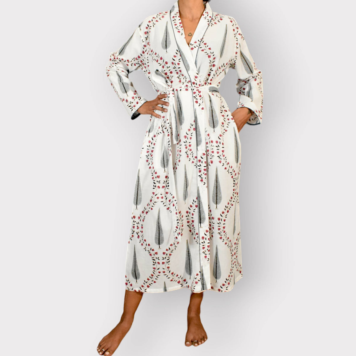 Goddess Block Print Robe