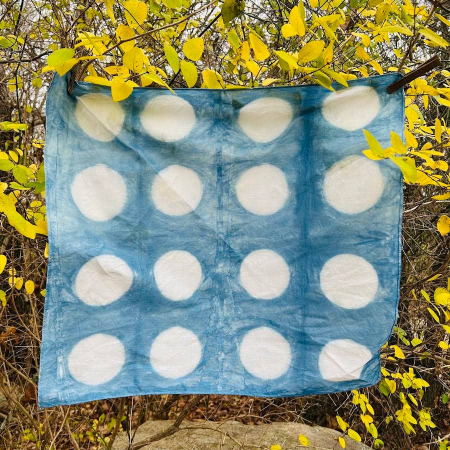 Full Moon Indigo Dyed Bandana