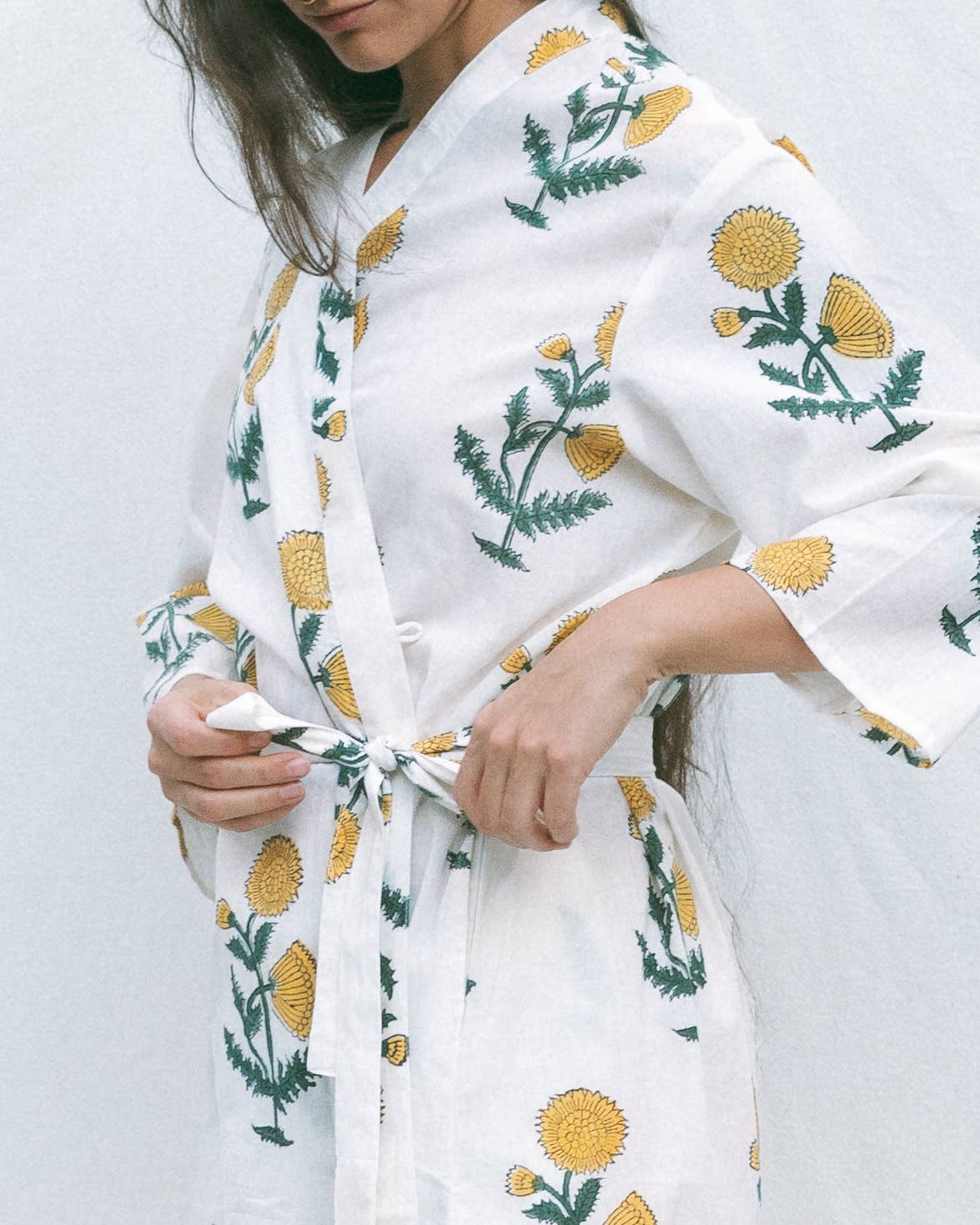 Cotton Block Print Robe