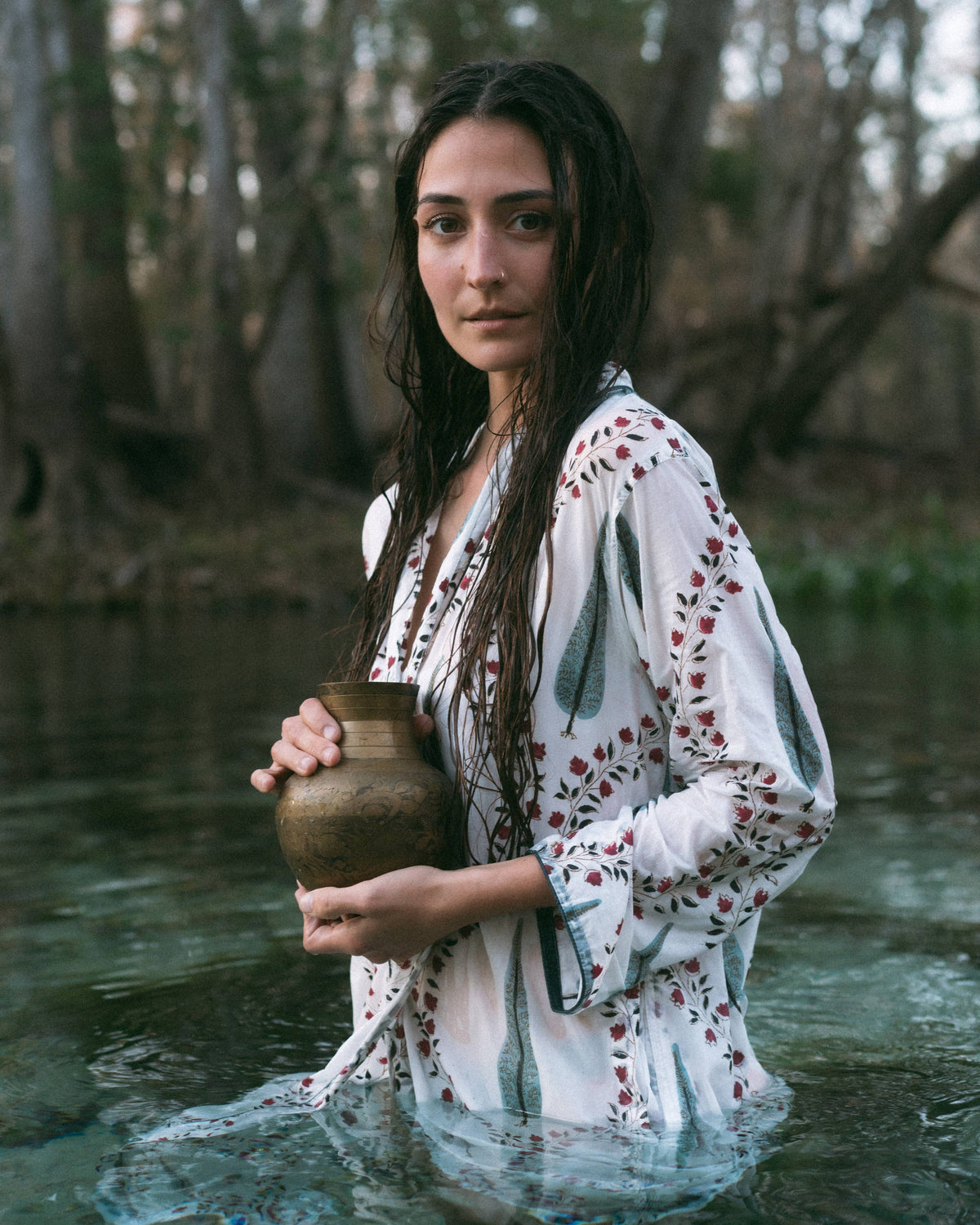 Goddess Block Print Robe
