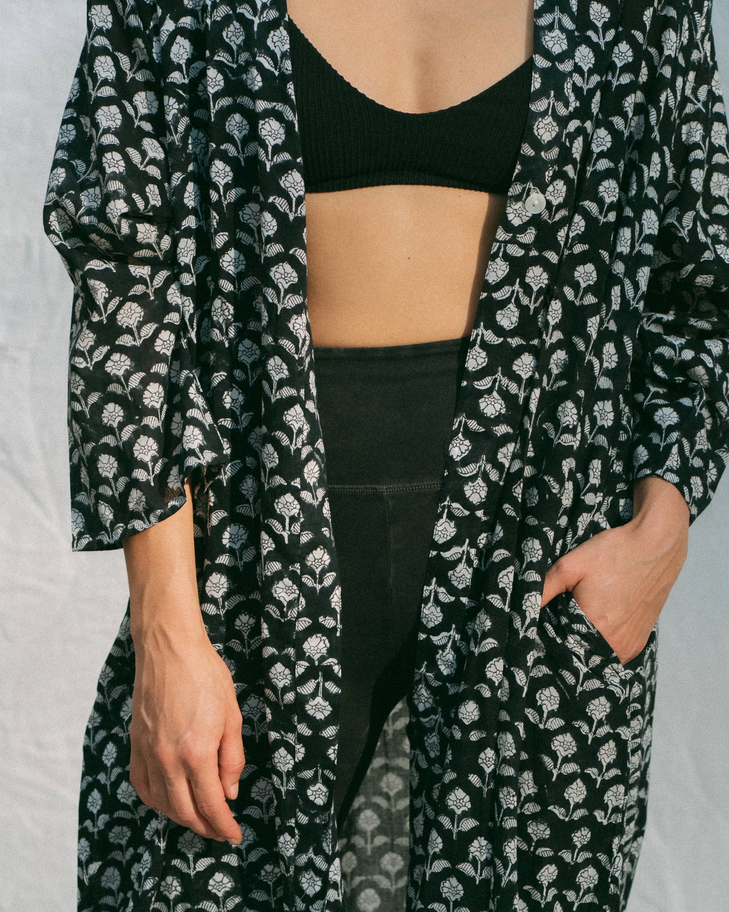 Cotton Block Print Robe
