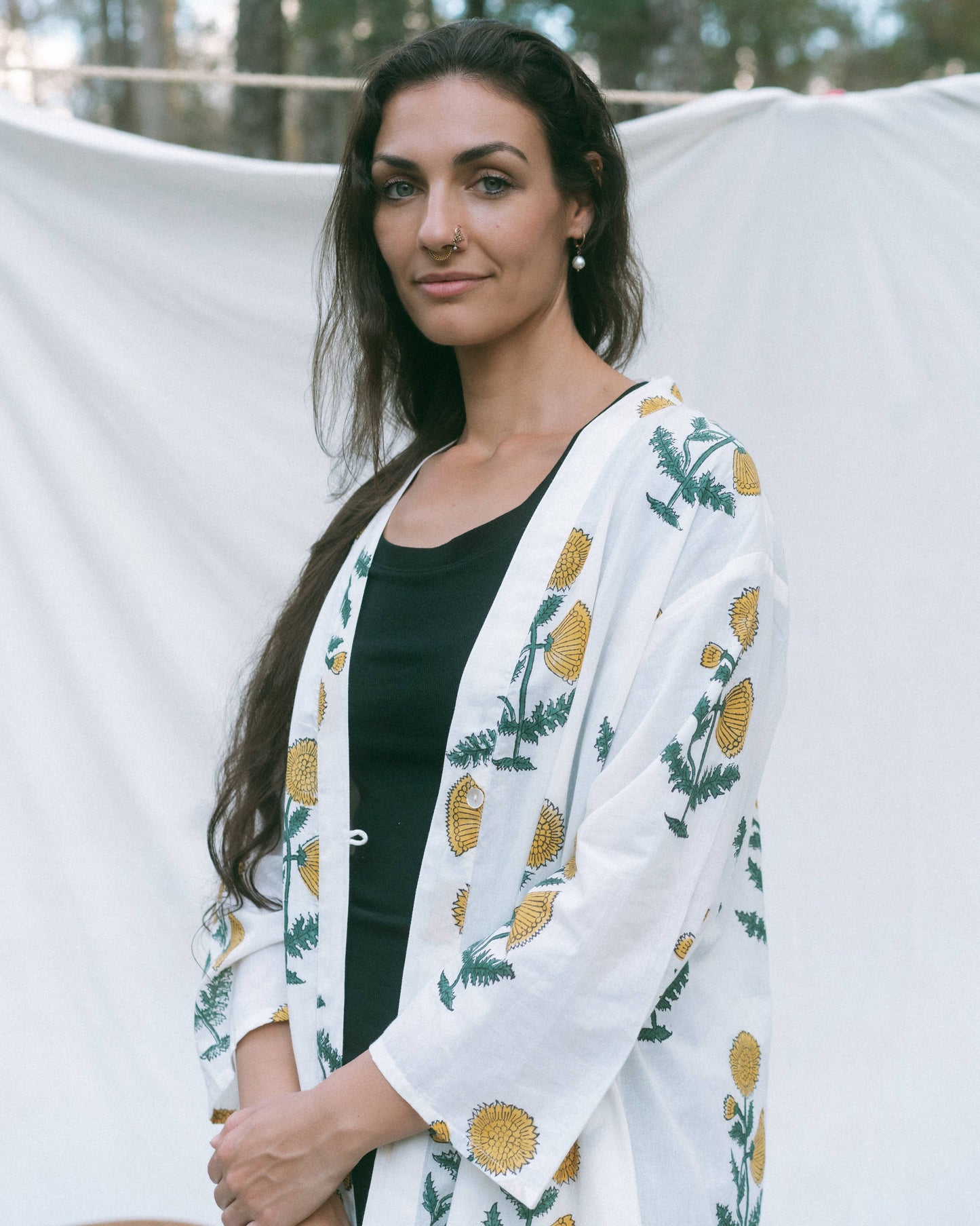 Cotton Block Print Robe
