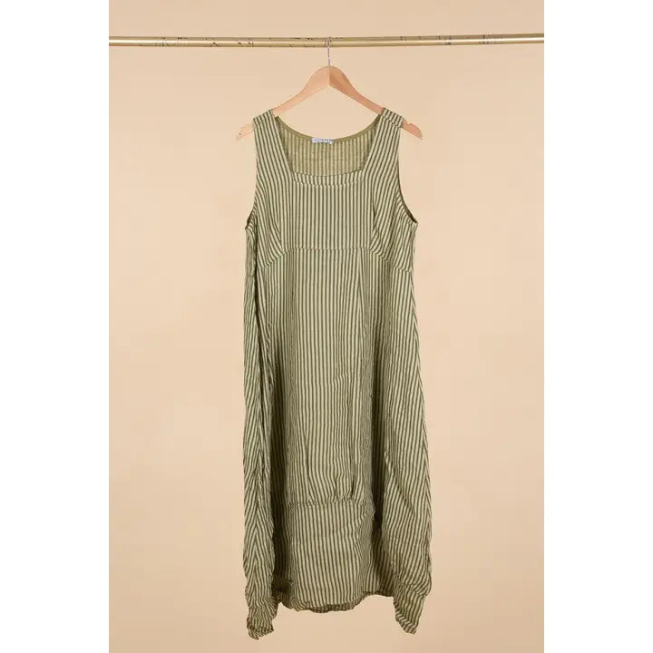 Striped Linen Day Dress