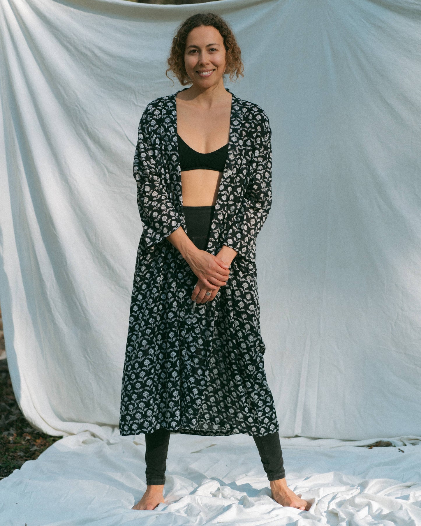 Cotton Block Print Robe