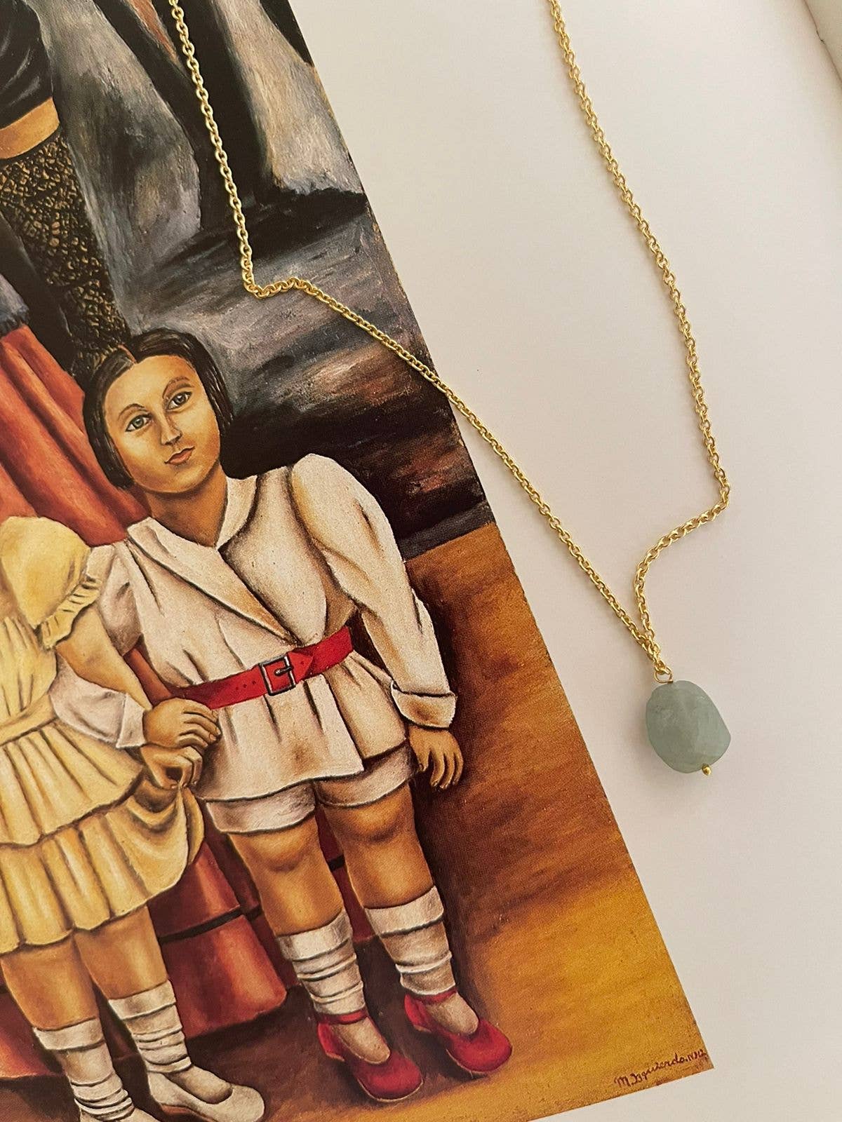 Matte Raw stone pendant
