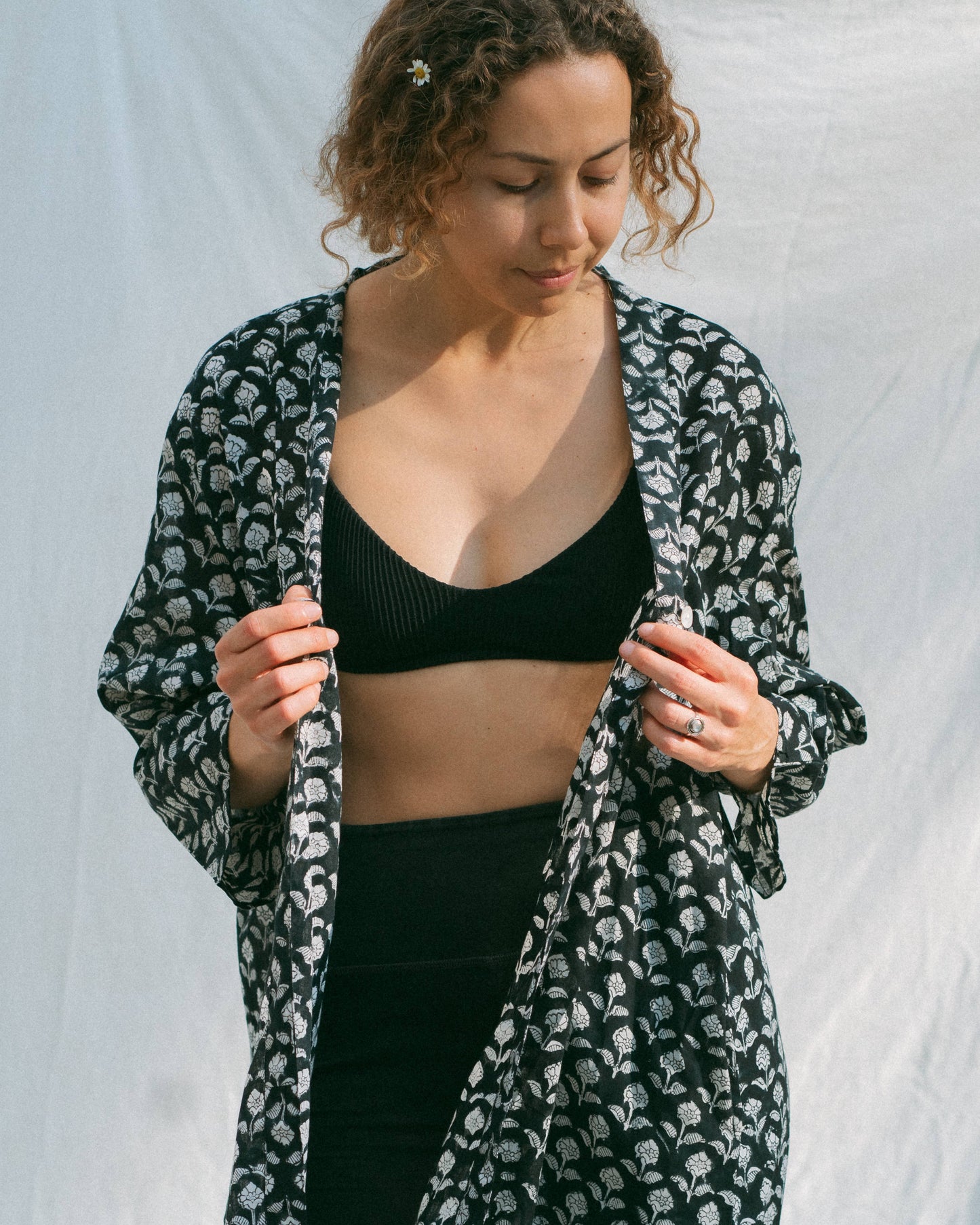 Cotton Block Print Robe