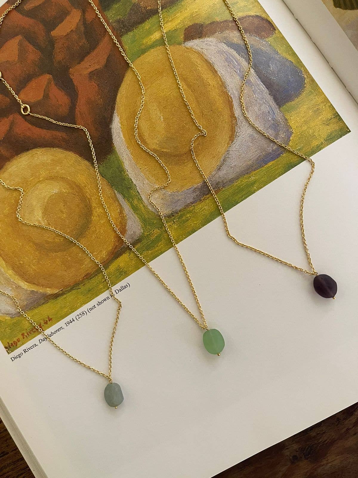 Matte Raw stone pendant