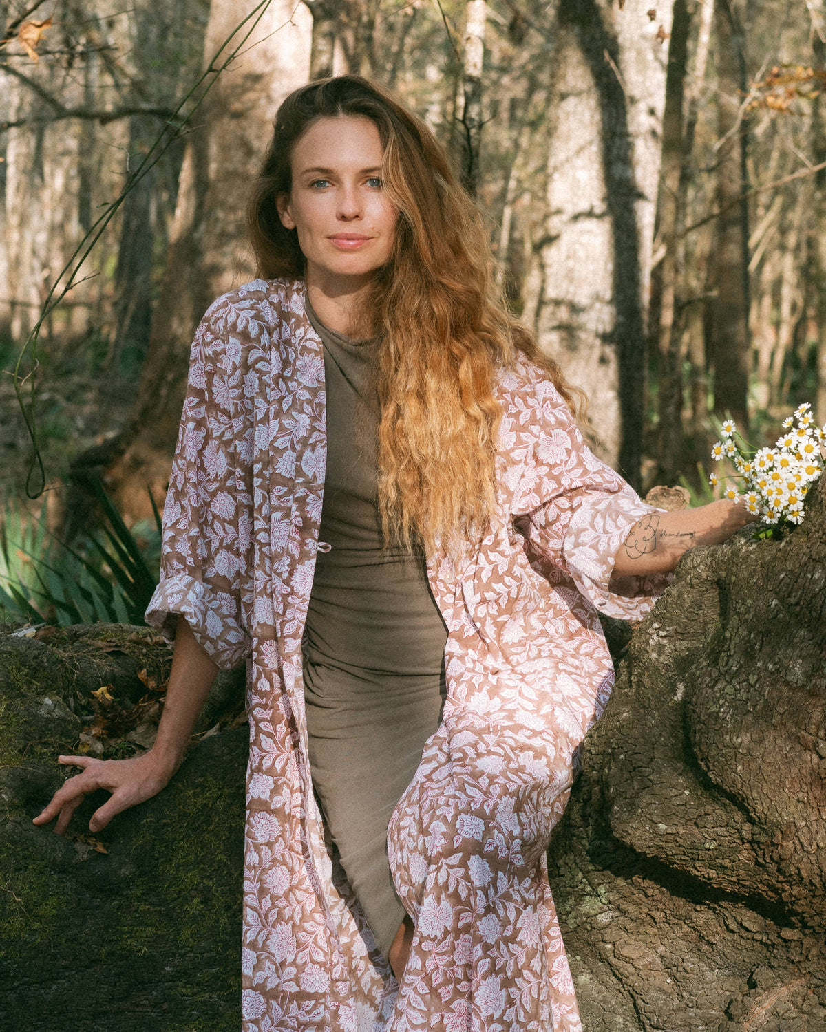 Goddess Block Print Robe