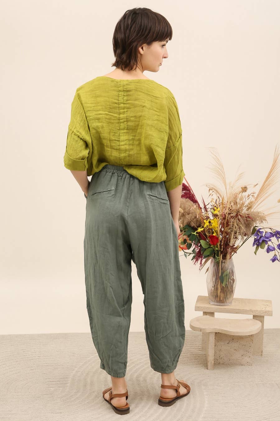 The Linen Barrel Pant